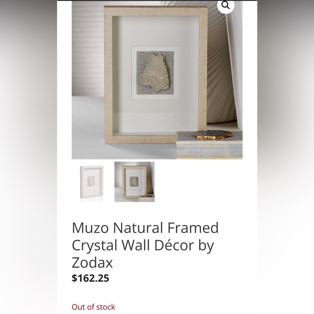 Zodiac Muzo Natural Framed Crystal Wall Décor